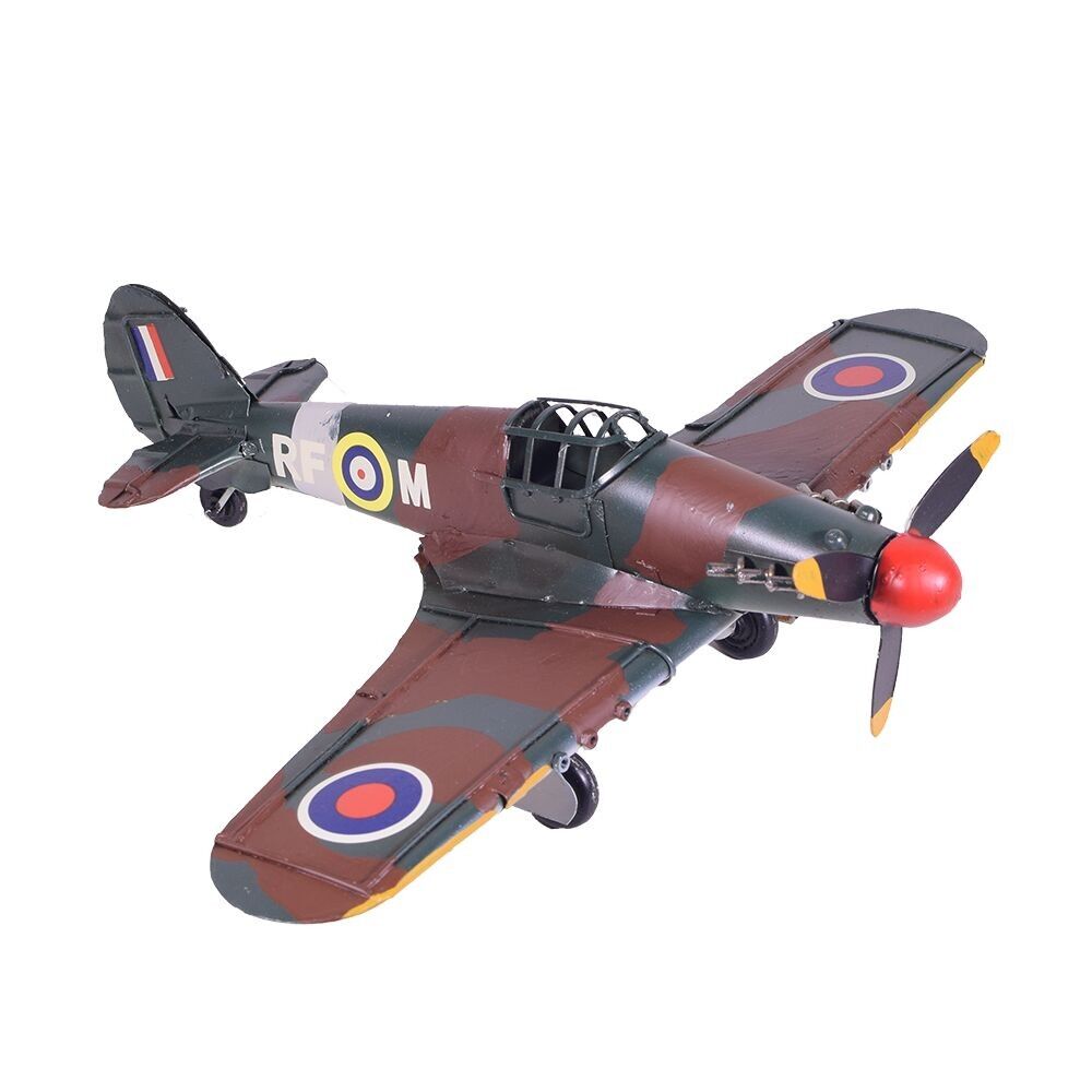 Kriegsflugzeugmodell aus Metallblech, 24 cm