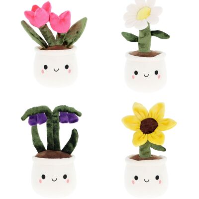 Assortiment 12 peluches Plantes Fleuries 12cm - KEELTOYS
