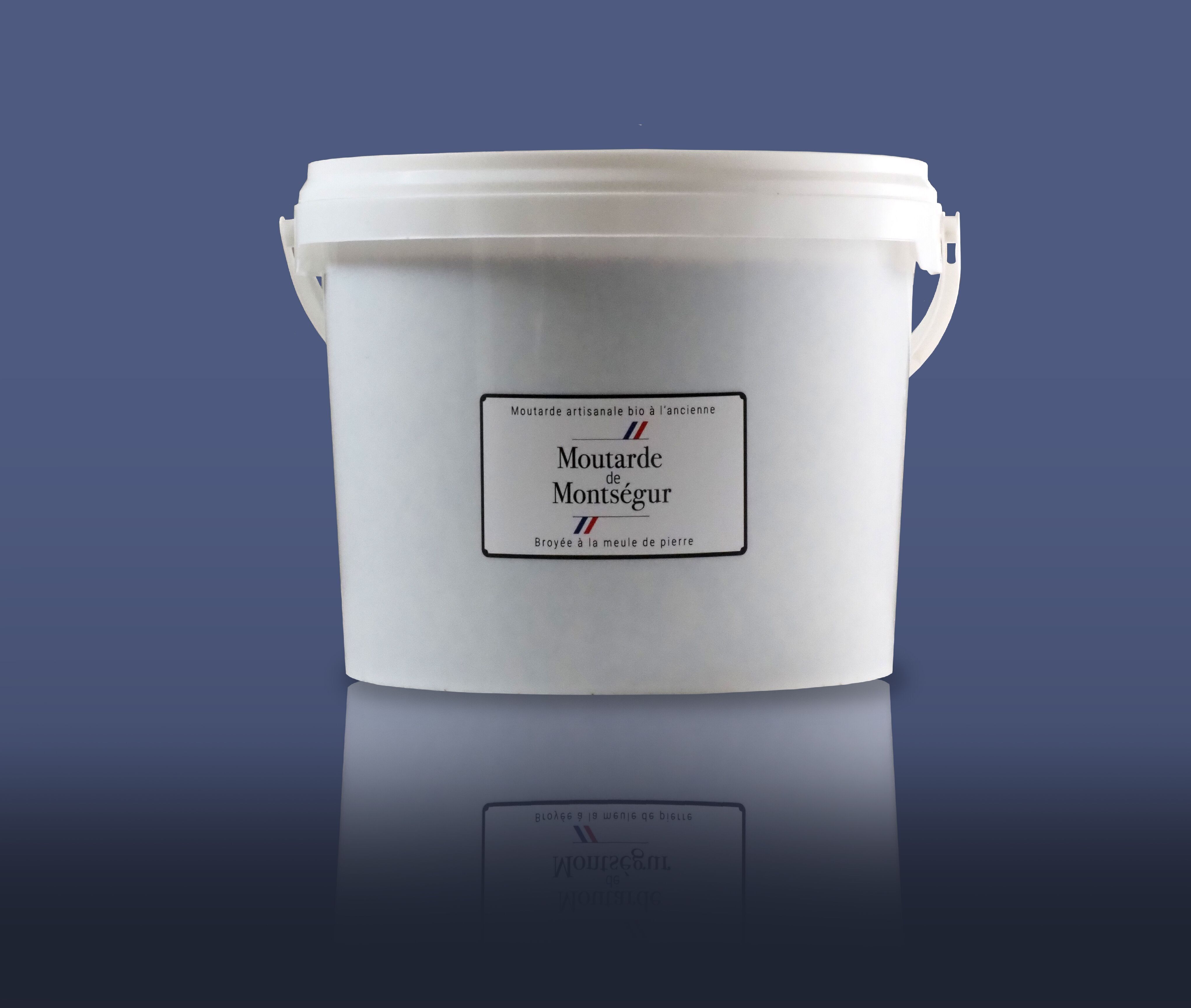 Moutarde à l'ancienne bio, broyée à la meule de pierre - Pot de 2 kg