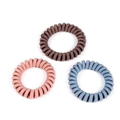 Set de 3 Gomas para el Pelo - Cable de Teléfono forradas