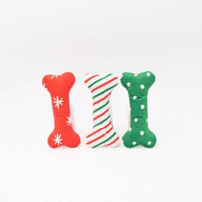 ZippyPaws Holiday Patterned Bones - Regular 3-Pack