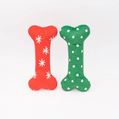 ZippyPaws Ossa con motivo natalizio - Confezione grande da 2