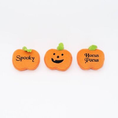 ZippyPaws Halloween Miniz 3-Pack - Pumpkins