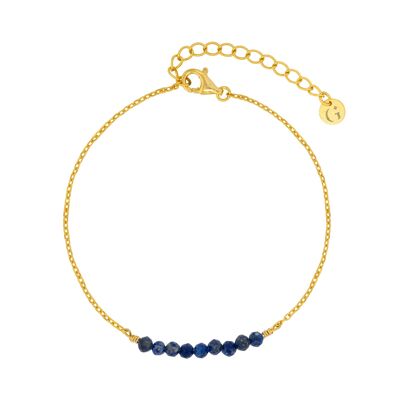 Pulsera de cuentas de lapislázuli azul