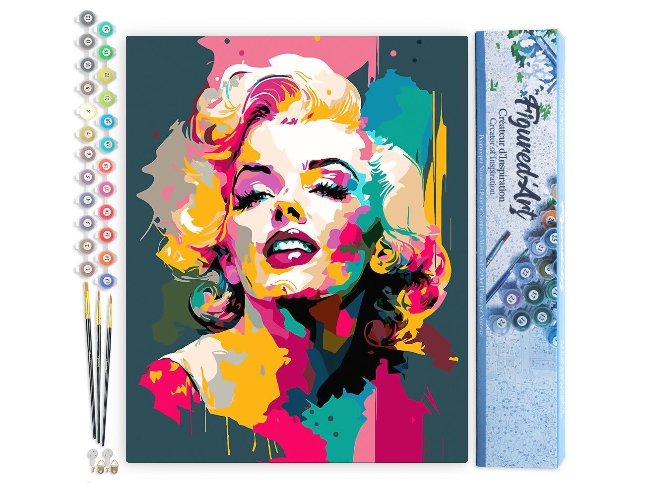 Kit fai da te per dipingere con i numeri - Diva astratta - Tela arrotolata