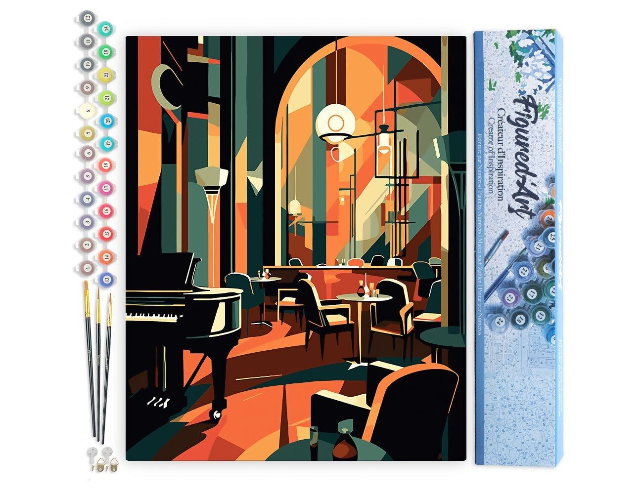 Kit fai da te per dipingere con i numeri - Art Deco Club - Tela arrotolata