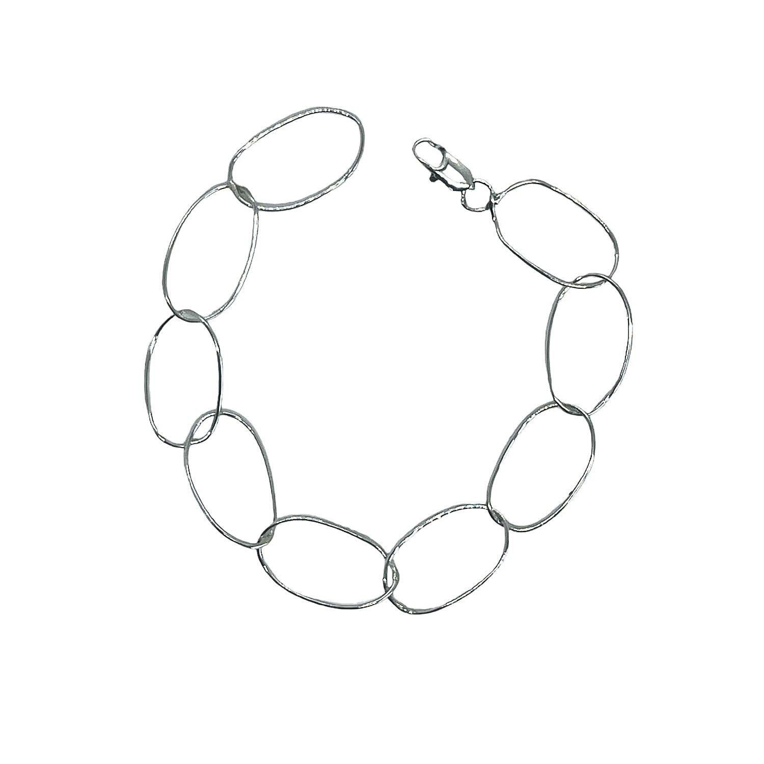 Bracciale a catena in argento mille maglie saldate al 100%.