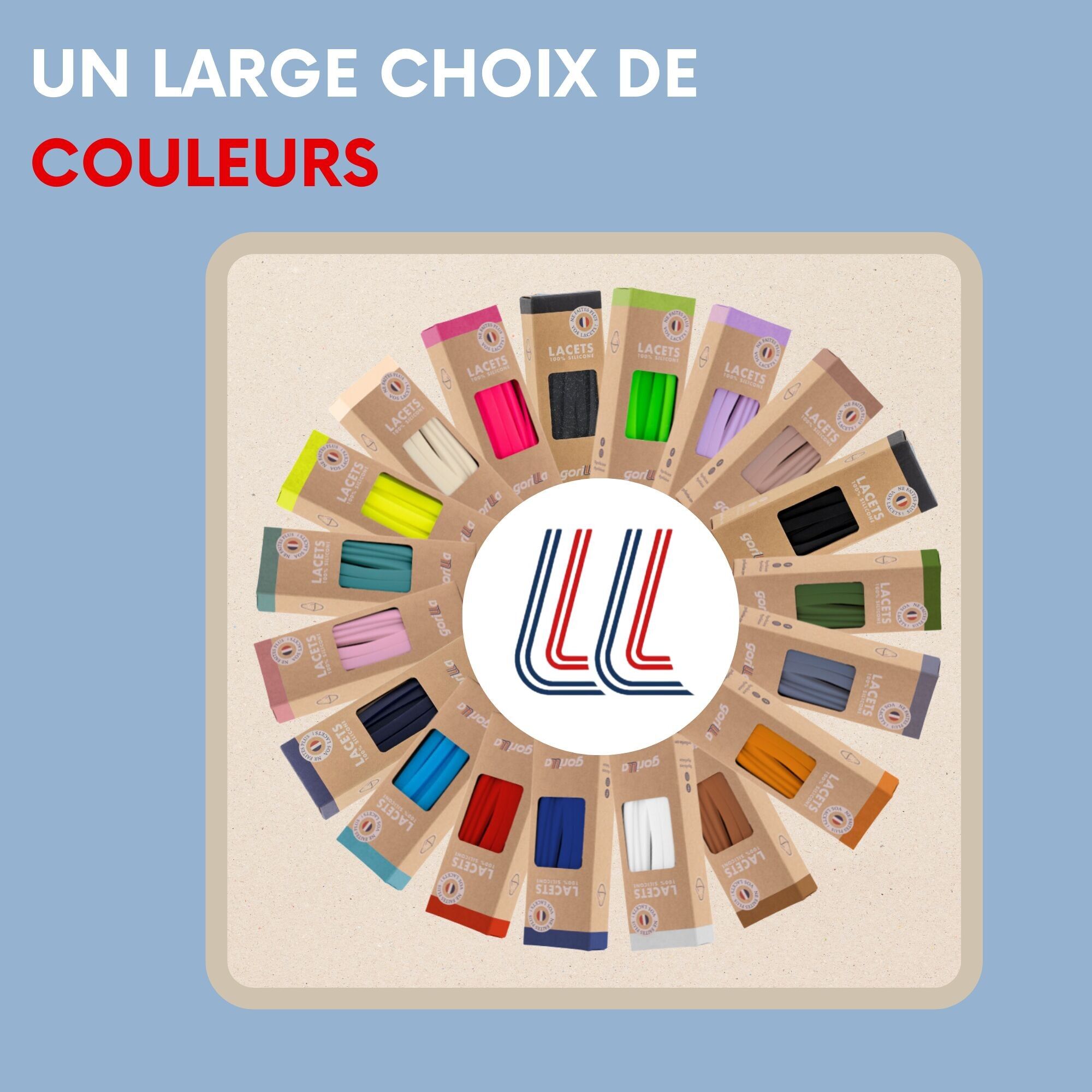 Lacets élastiques - 100% silicone - gamme pastel