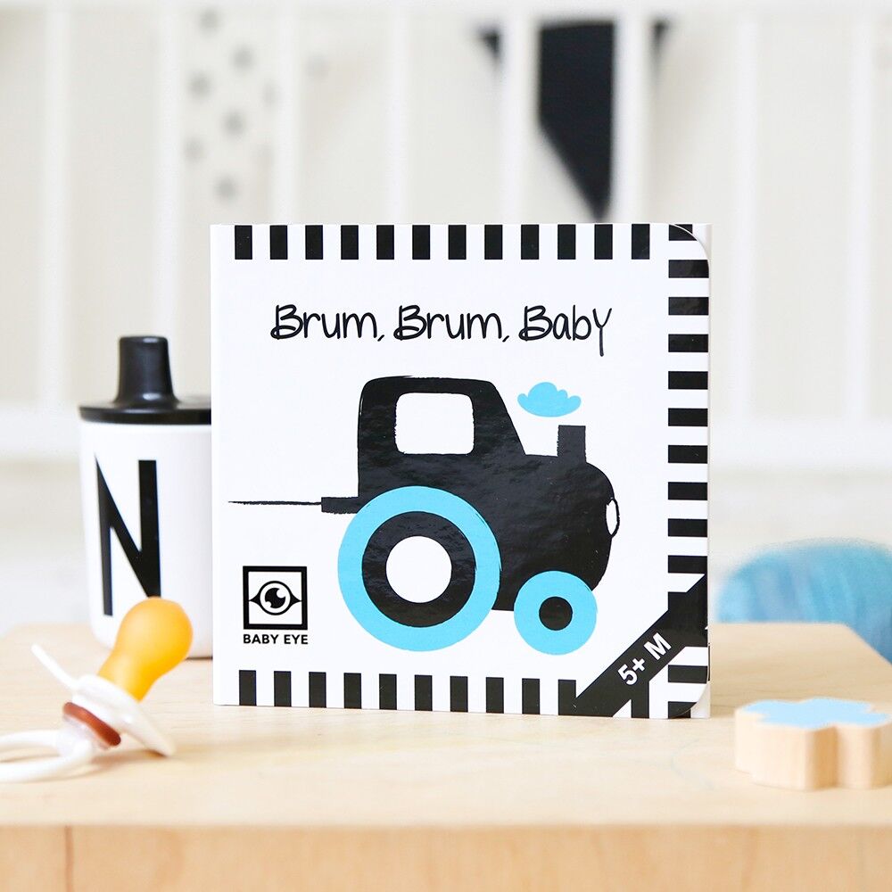 BRUM, BRUM, BABY: Libro pieghevole per neonati ad alto contrasto · Libro a contrasto adattato agli occhi dei bambini · Libro in bianco e nero con colori primari per neonati · Il mio primo libro illustrato · Libro Montessori