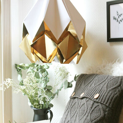 Lámpara colgante Origami en dos tonos - L - Dorado