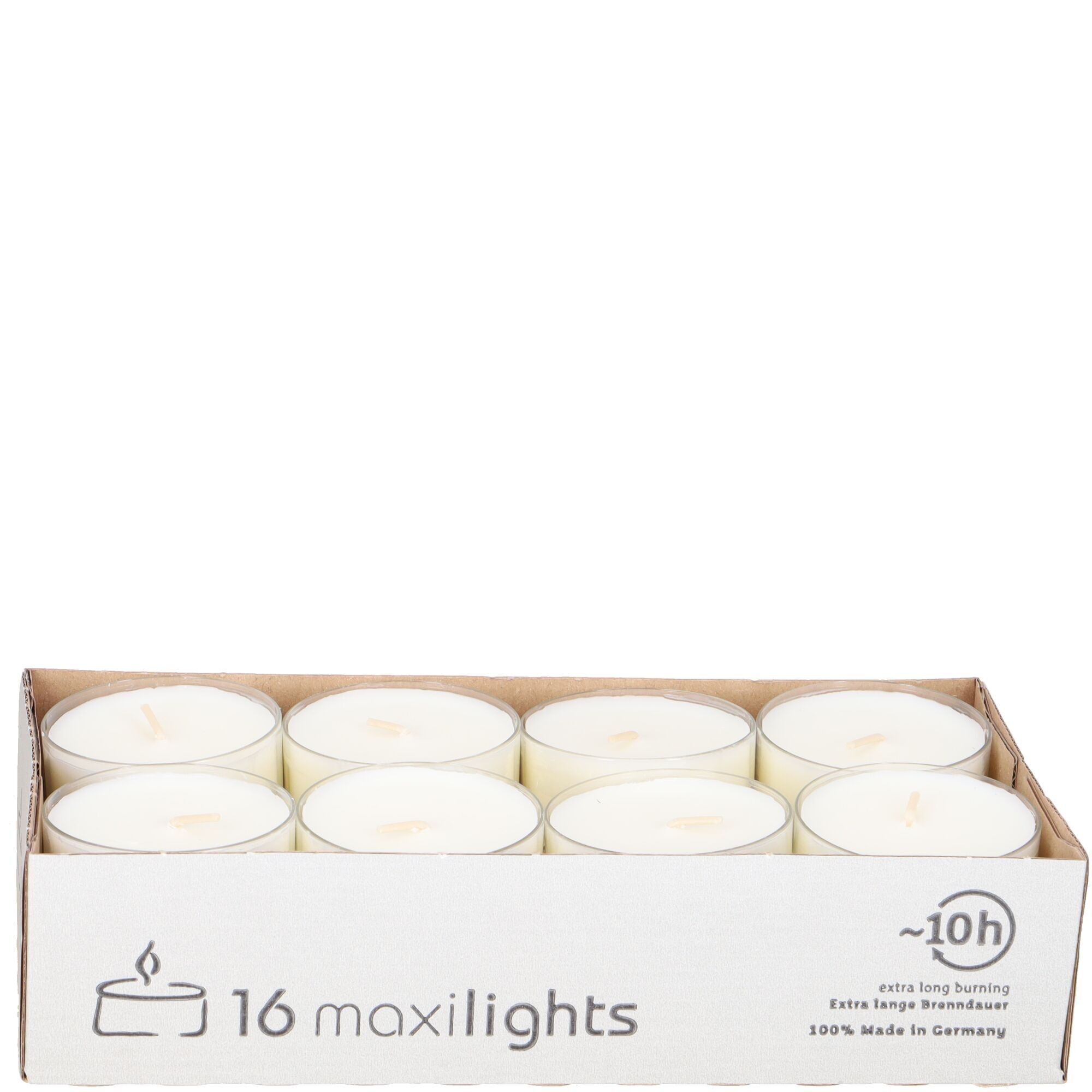 Teelicht Maxi H24mm, D56mm , 16 Stück per Box, Rapswachsfüllung, natural