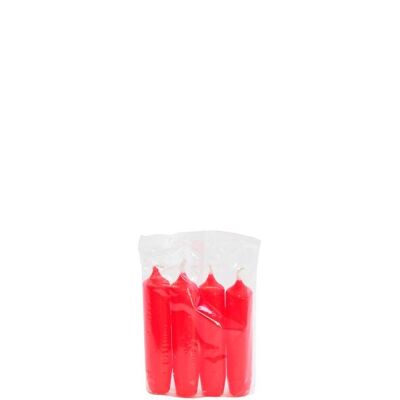 Vela de Adviento, A/P 108/23 mm, 4 unidades en bolsa, roja