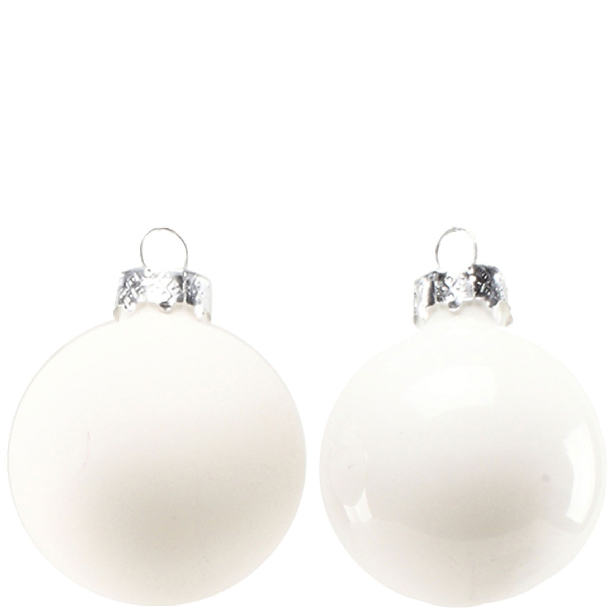 Bola de árbol D80mm, 8 unidades/lata, blanco brillante