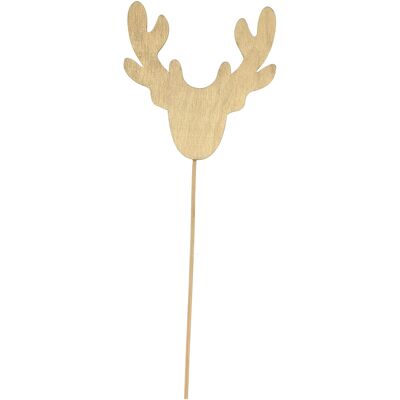 Esteras de madera con forma de ciervo para pegar, Al. 15 cm, dorado