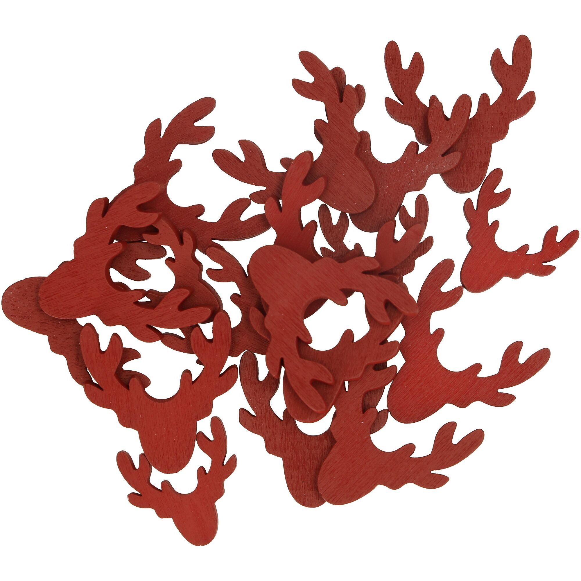 Wooden deer mats for scattering x 72, D4/3cm, red