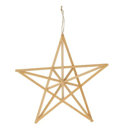 Stella in legno Nala da appendere, D32 cm, naturale