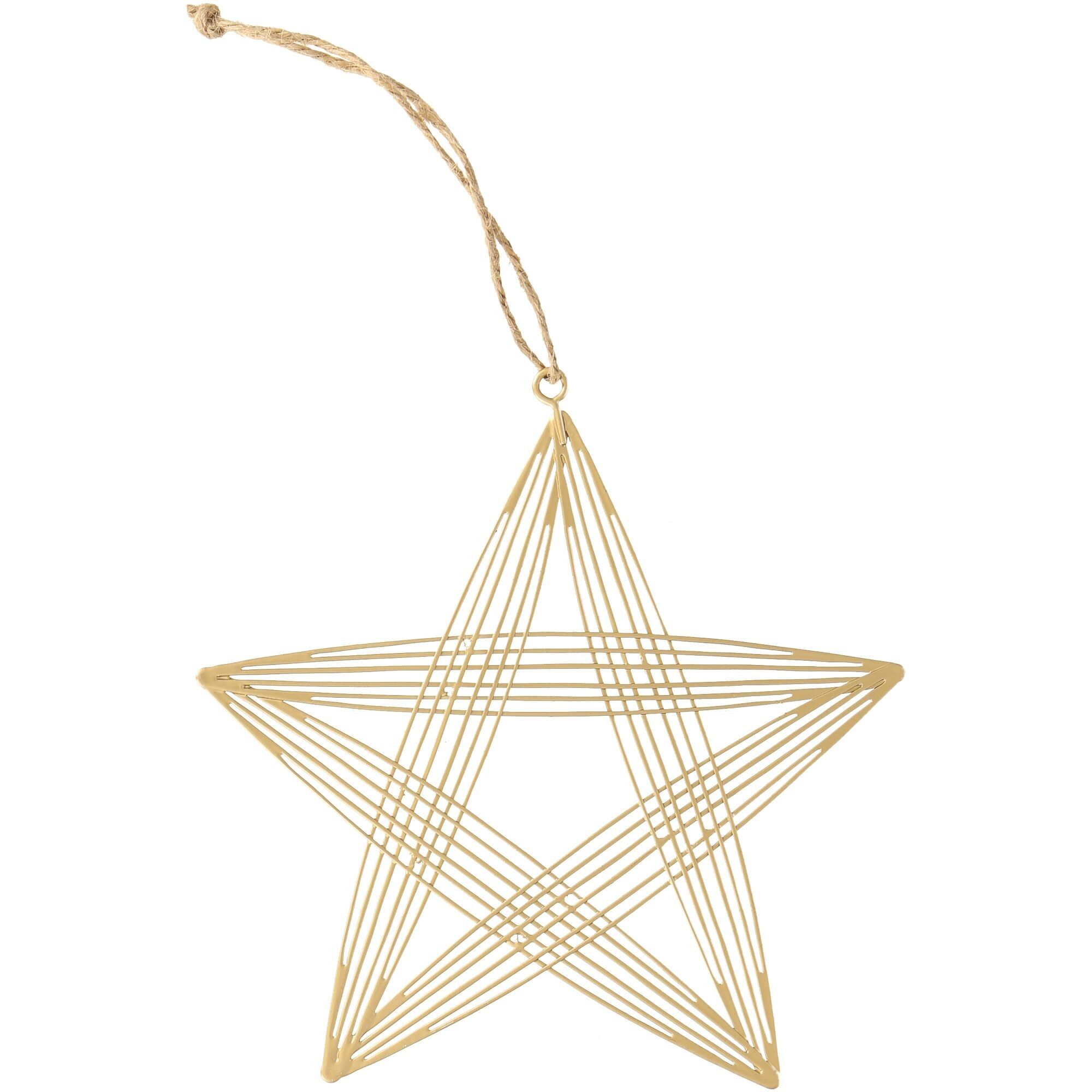 Metall Stern Derby zum Hängen, D16cm, gold