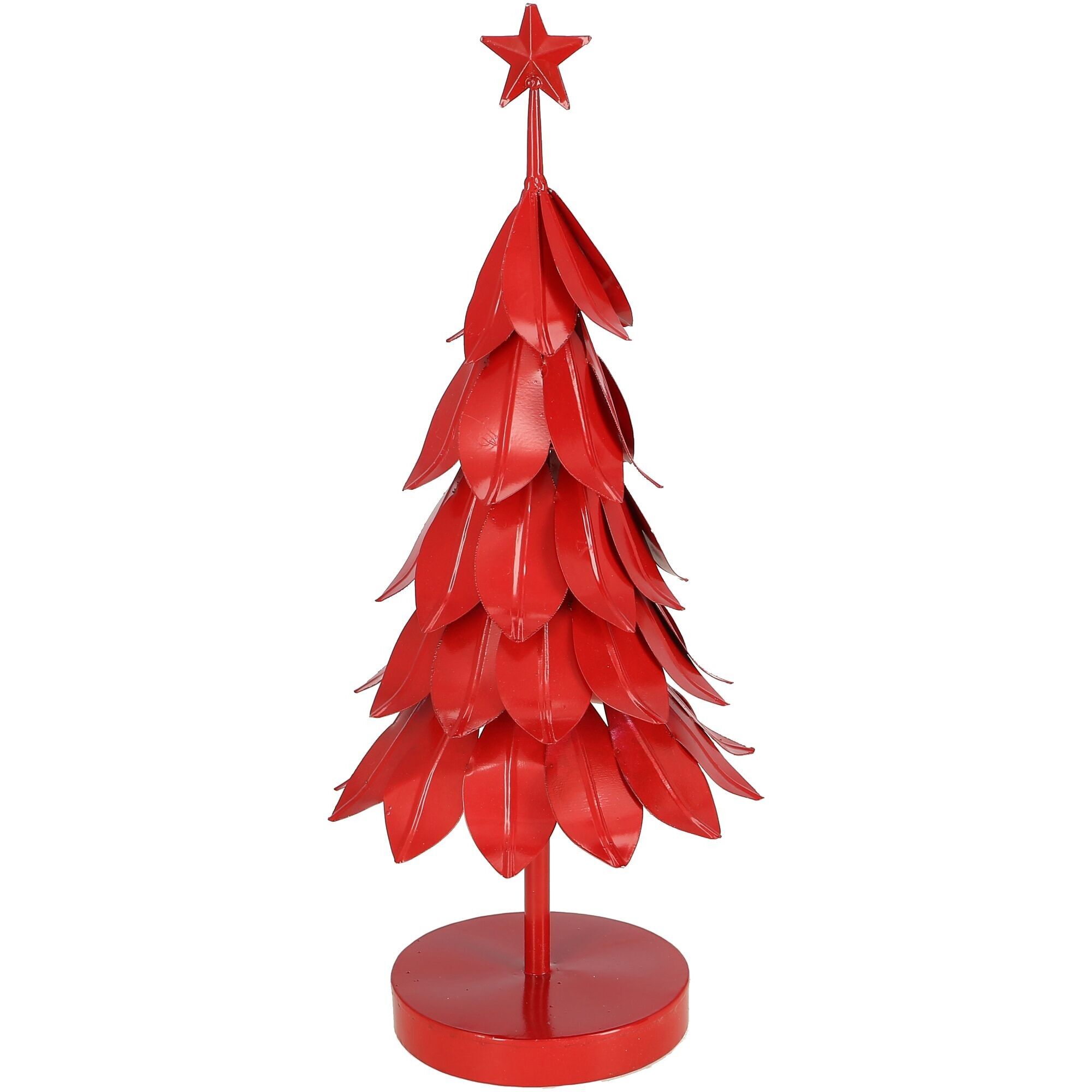 Metall Tanne Fiton, D17,5cm, H40,5cm, rot