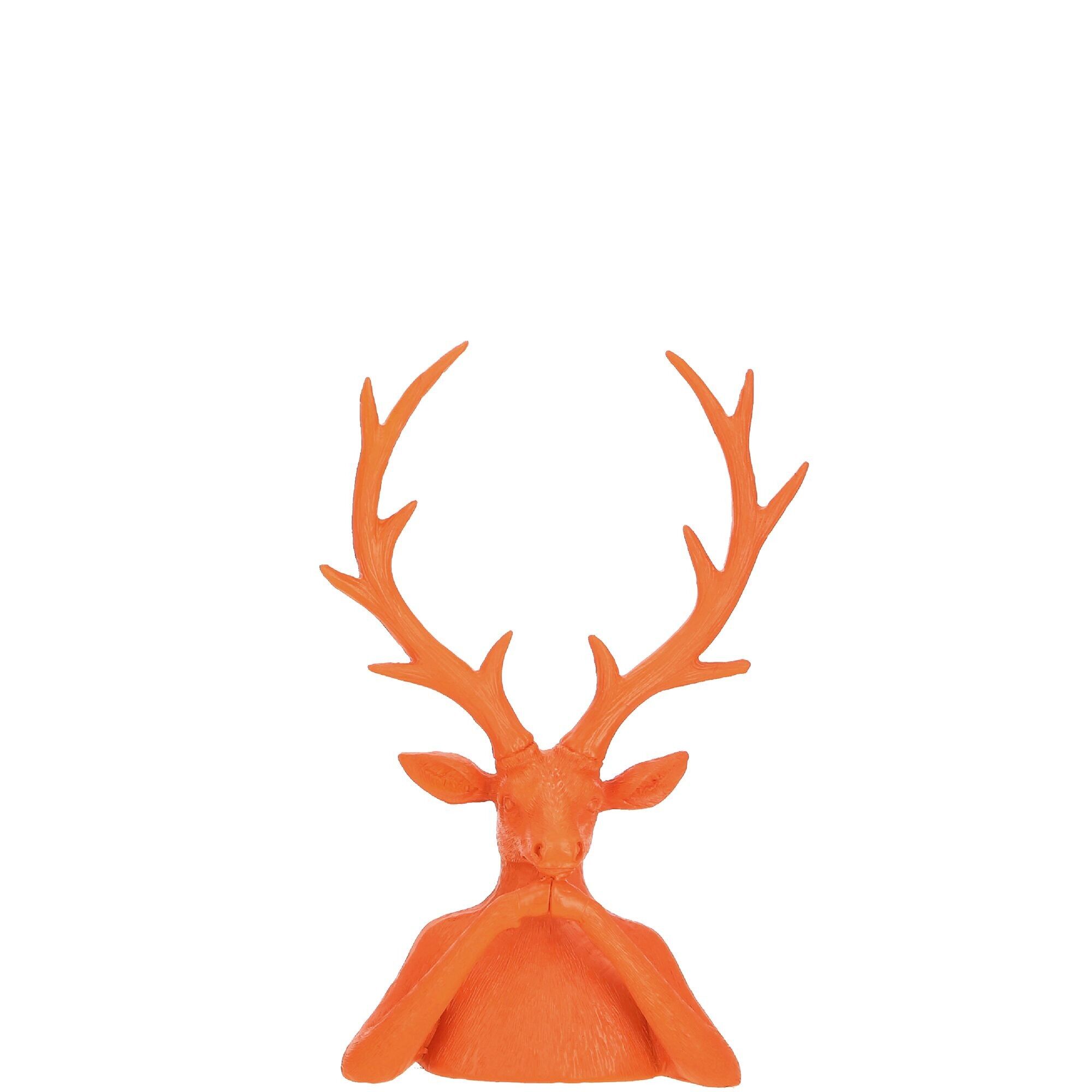 Poly Hirschkopf Ronald, L13cm, B15cm, H18cm, orange