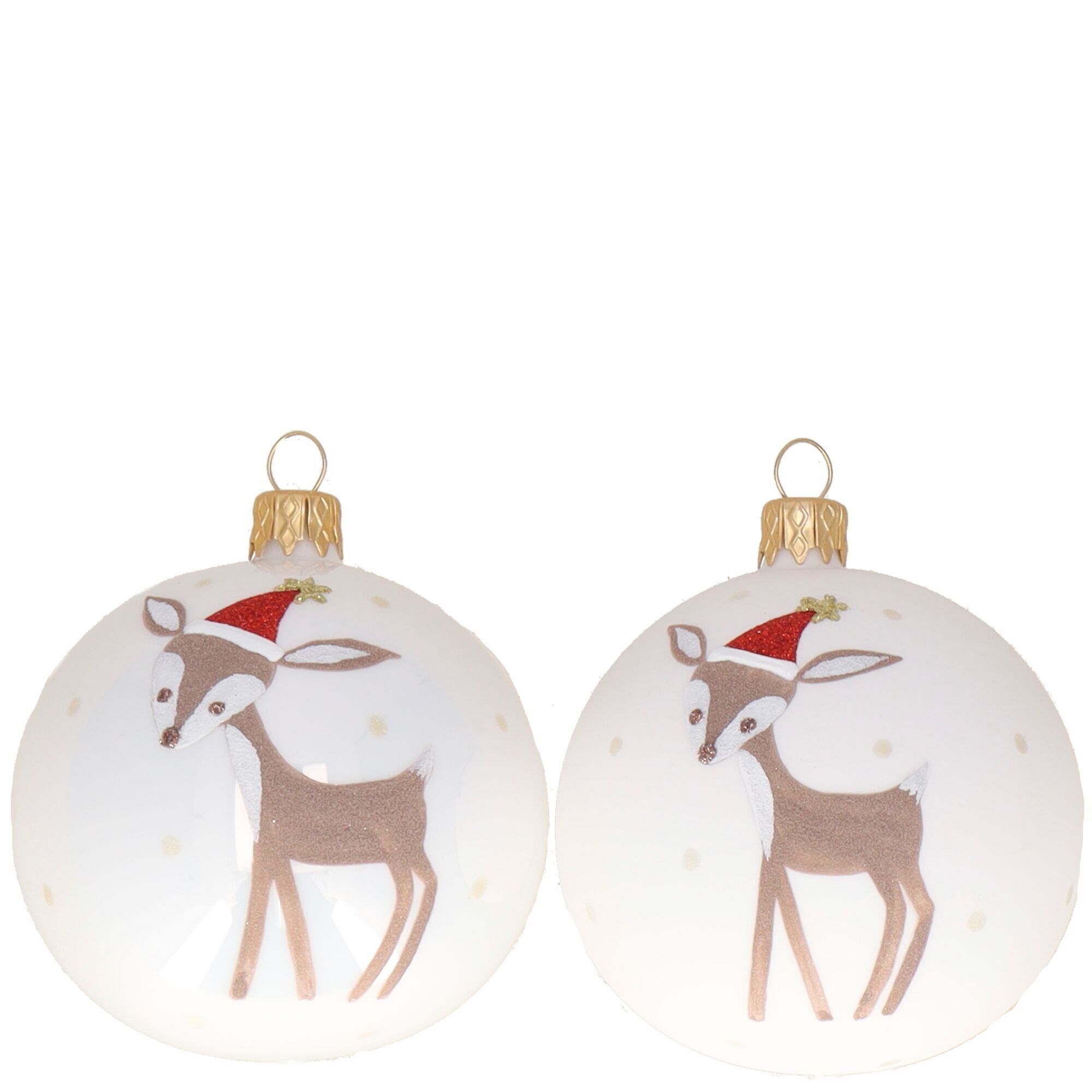 Bola de árbol Walti, 2 colores, D8cm, blanco brillo/mate