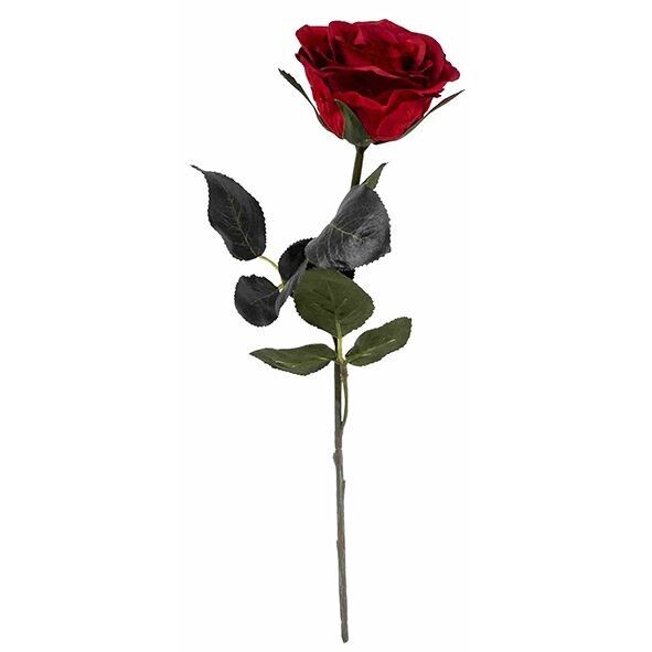 Rose Madame gefüllt, 9 Blätter, L37cm, Blüte D6cm, rot