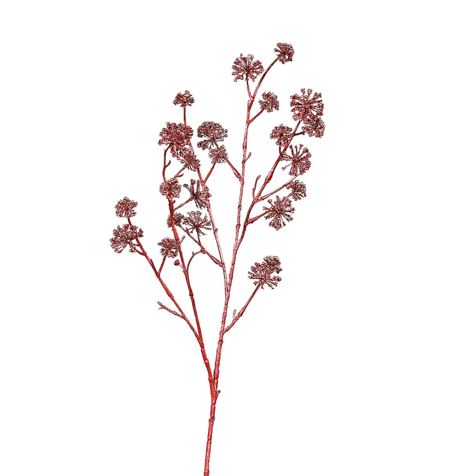 Cornus branch Glitti, L80cm, coral