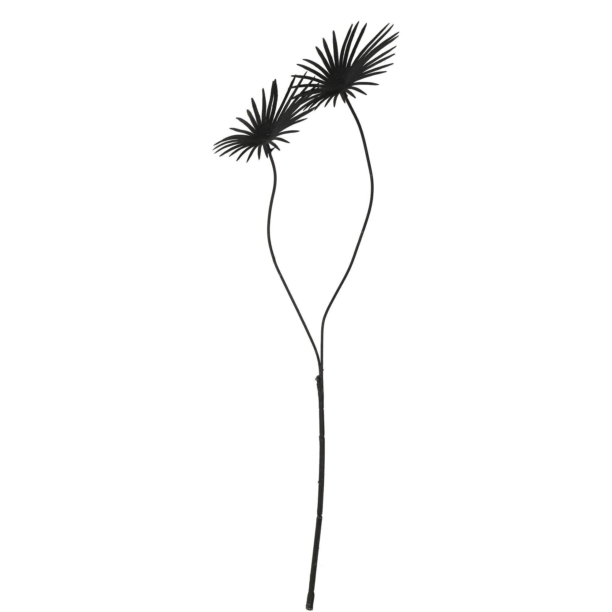 Palm Fan branch Mantua, 2 leaves, H48cm, black