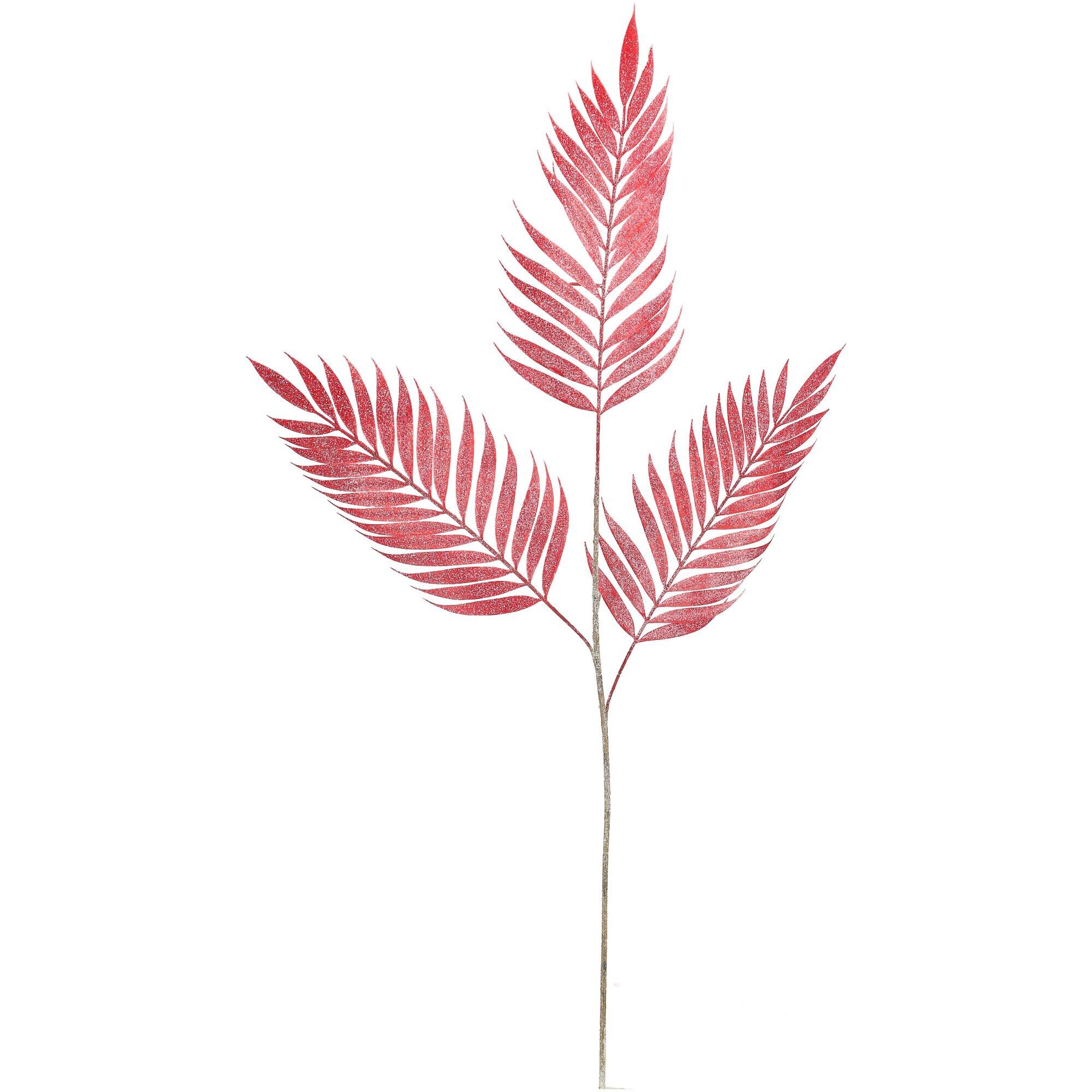 Chico Zweig Corin, 3 Blätter, L94cm, rot/beeist