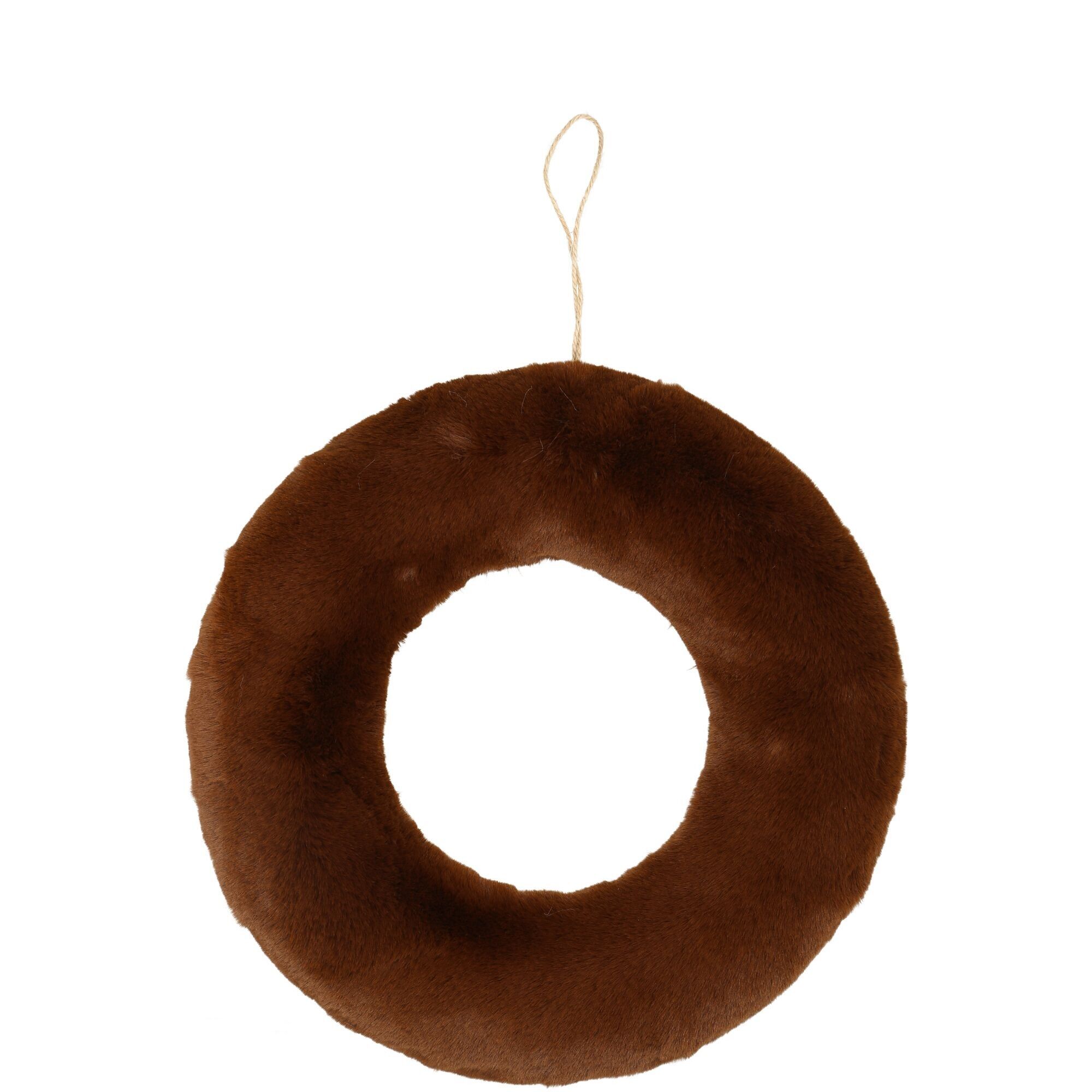 Puschelkranz Vagos, D28cm, perlina: 9cm, cioccolato