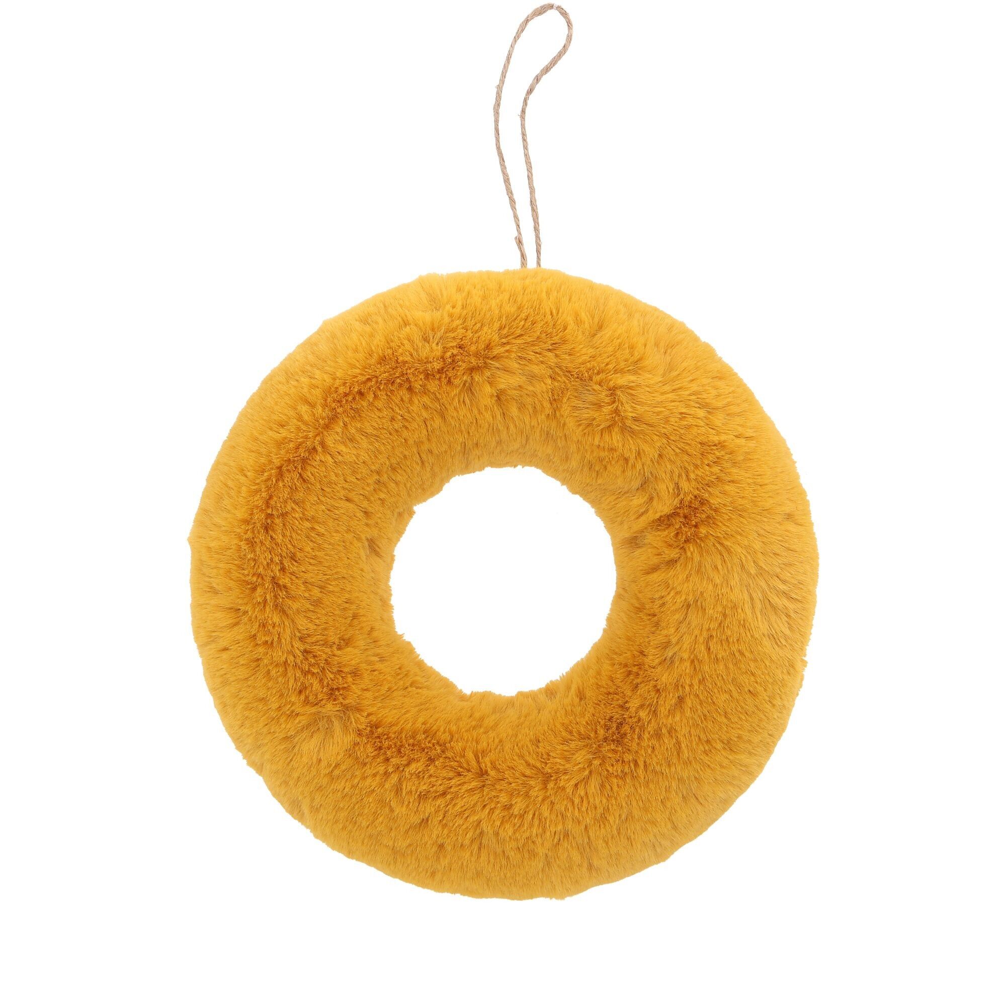 Puschelkranz Vagos, D28cm, perla: 9cm, curry