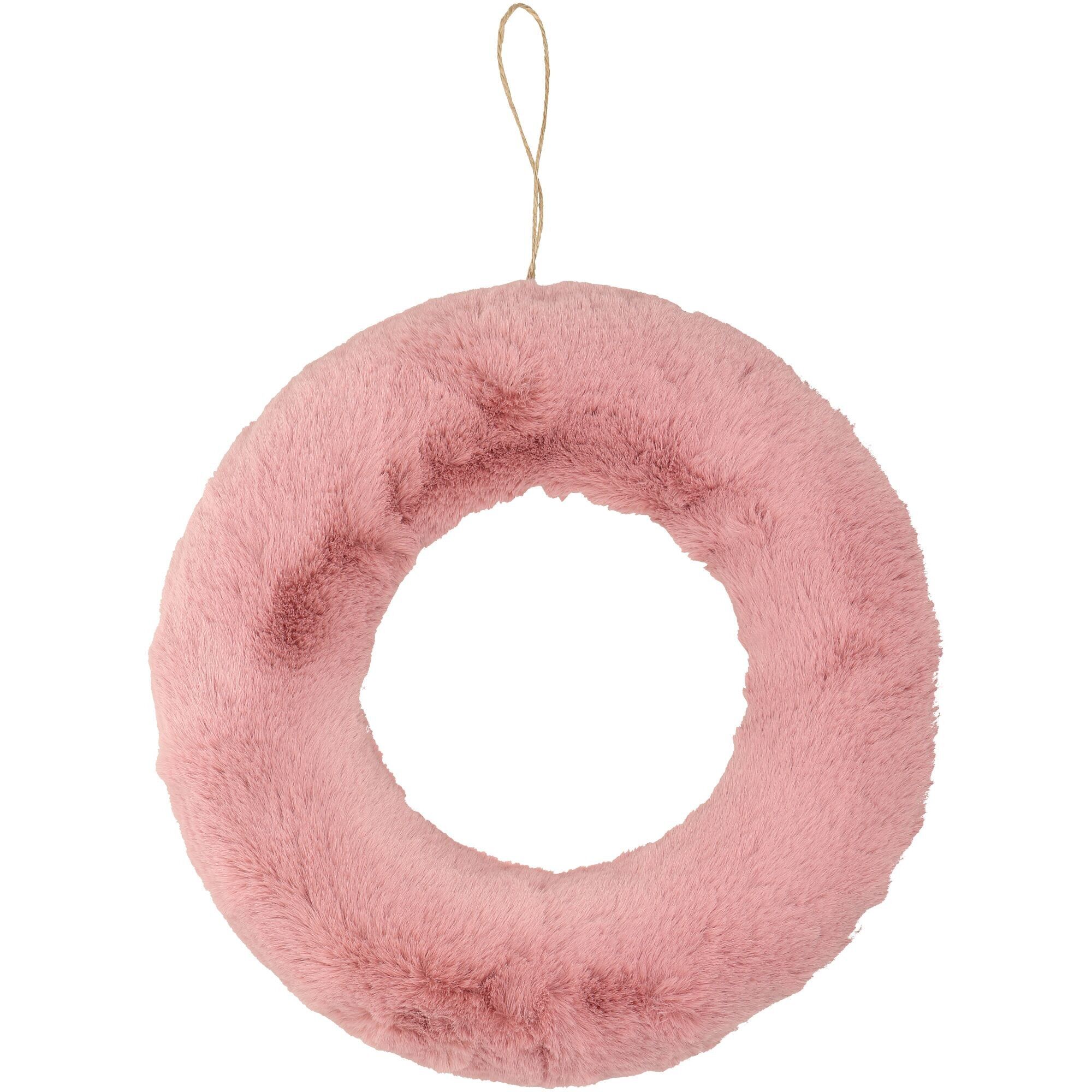 Puschelwreath Vagos, D43cm, perlina: 12cm, rosa