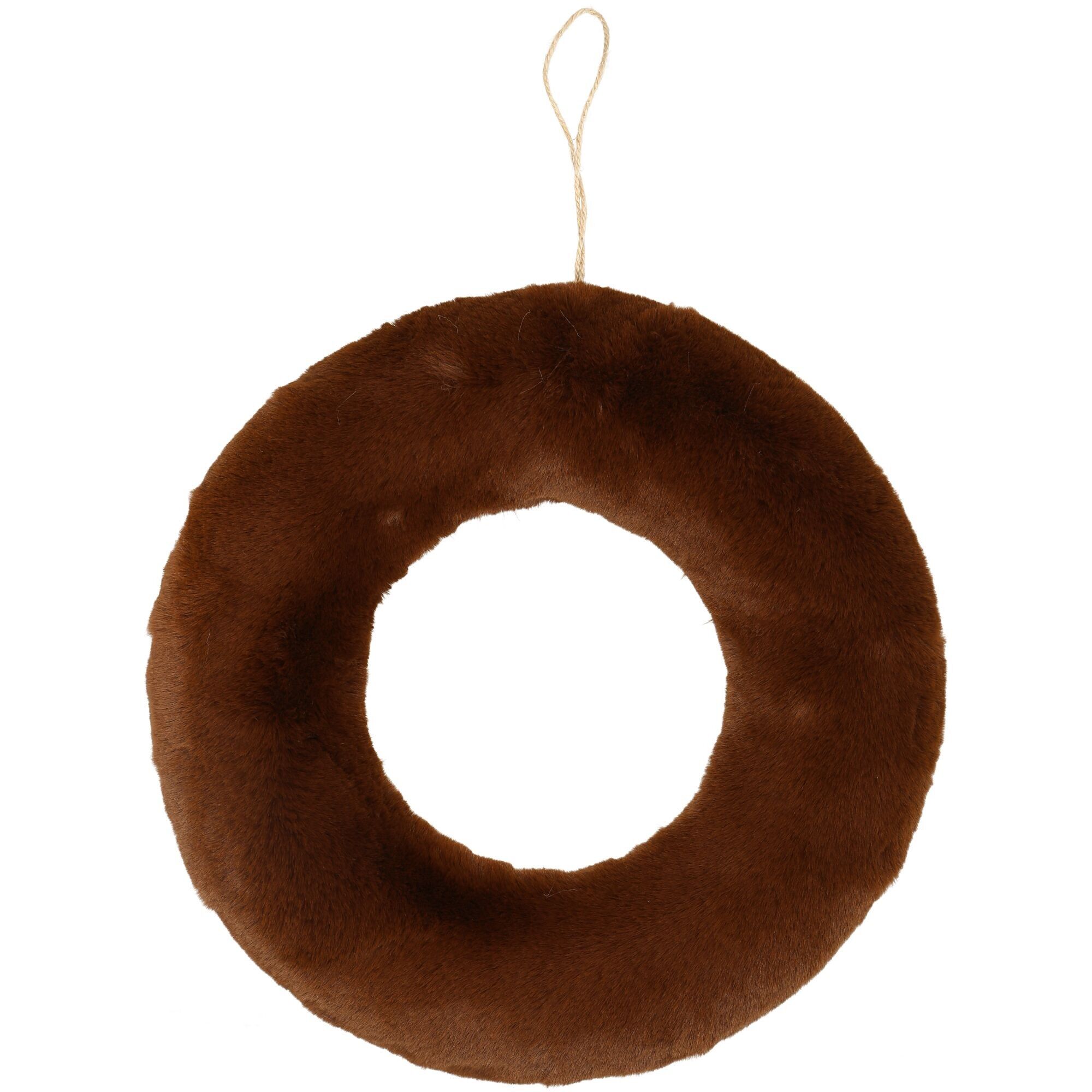 Puschelkranz Vagos, D43cm, perlina: 12cm, cioccolato