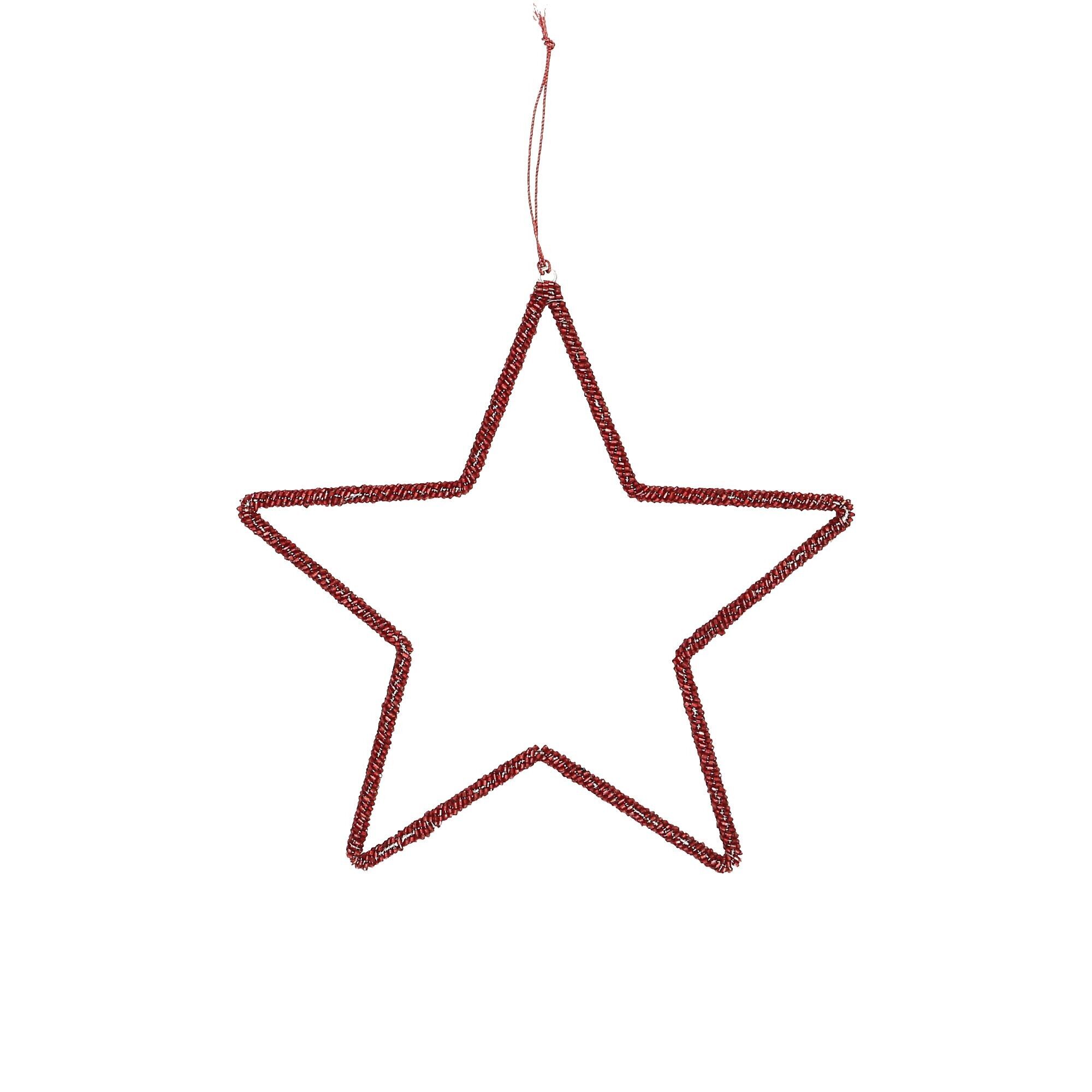 Star Beady da appendere, D15 cm, con perle di vetro, rosso