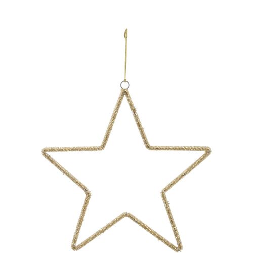 Stern Beady Glasperlen, zum Hängen, D30cm, gold