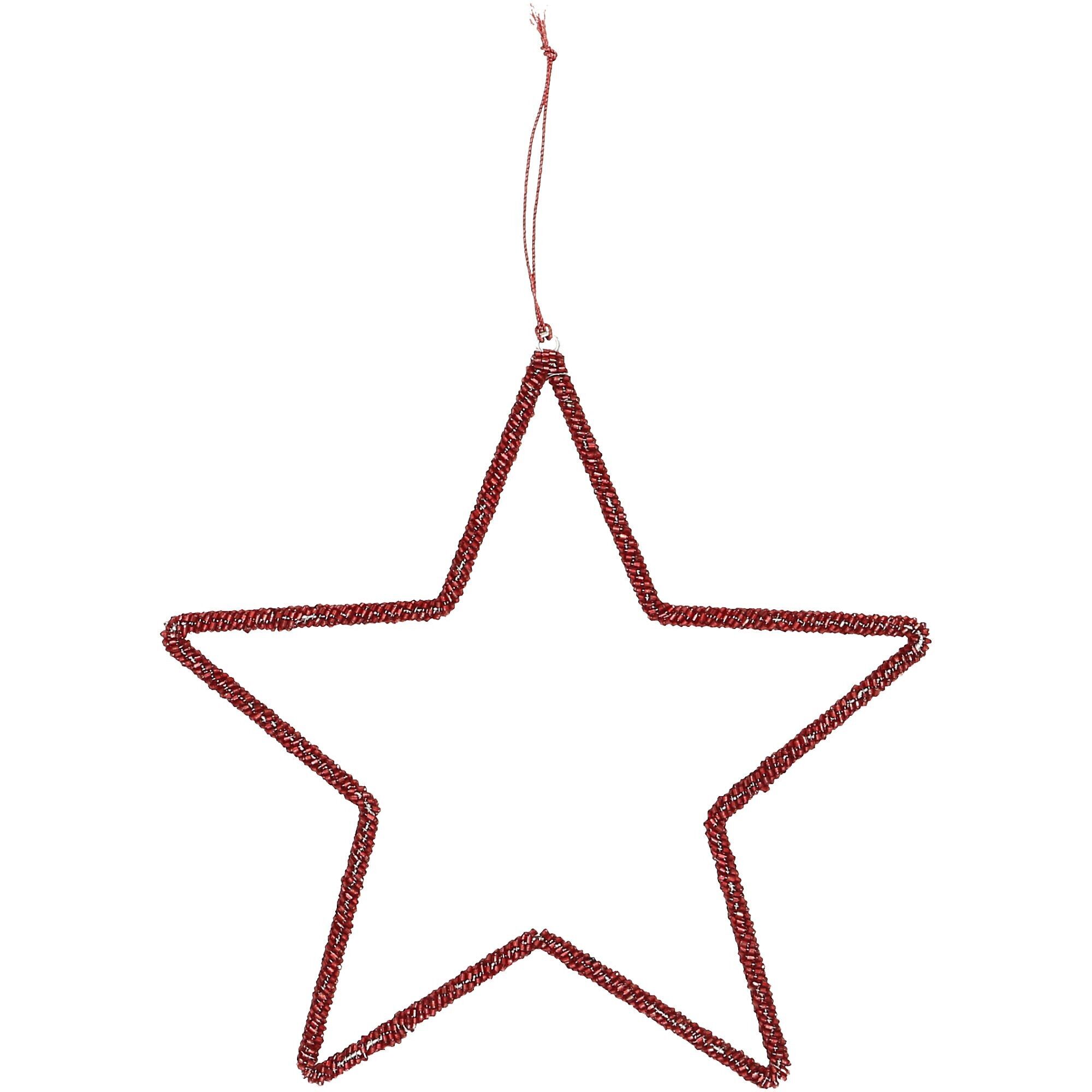 Perle di vetro Star Beady, da appendere, D46cm, rosse