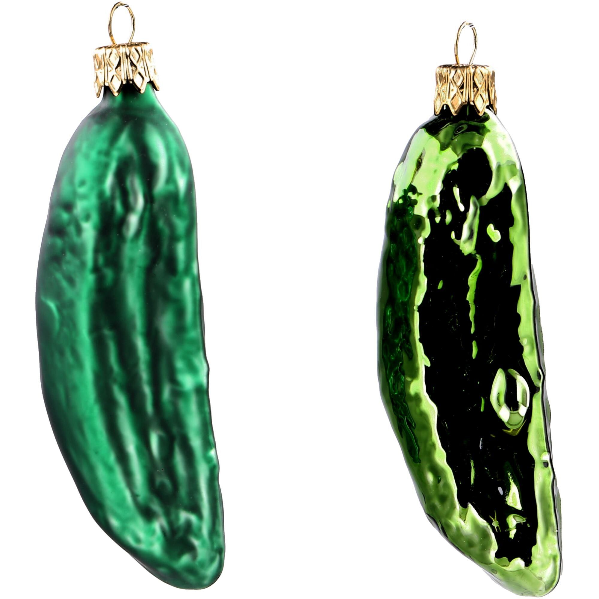 BaumkugelGurke, D8cm, 2 Farben sortiert grün matt/glanz