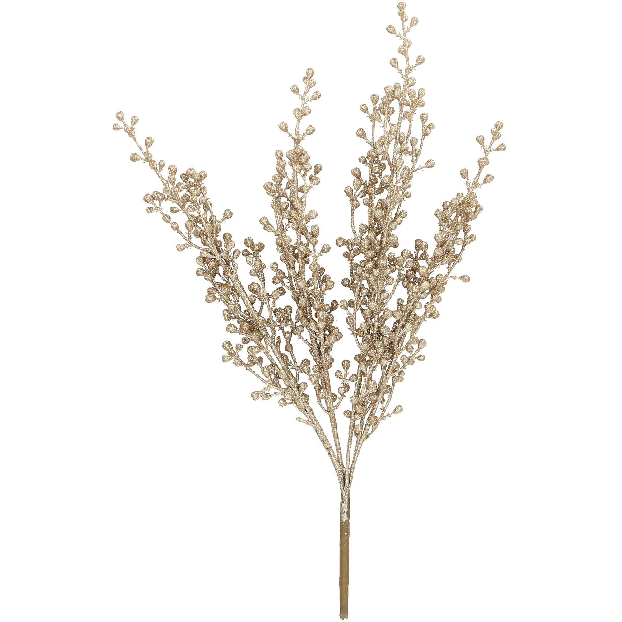 Cespuglio di bacche Mantova, 4 rami, L45,5 cm, oro/glitter