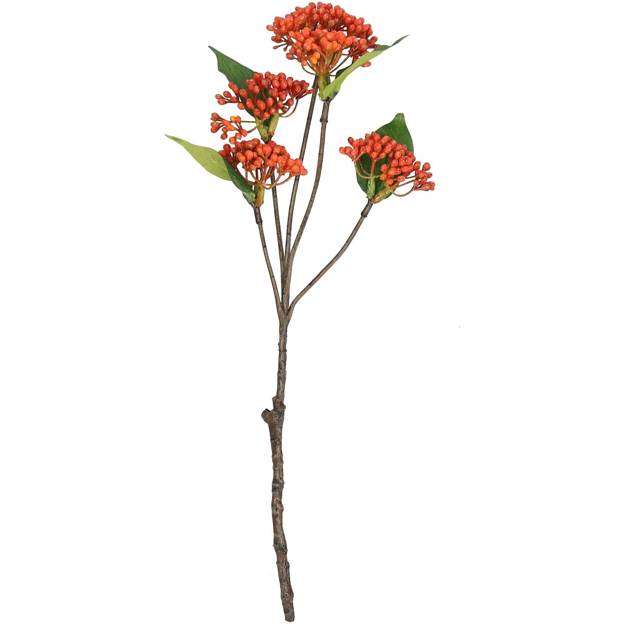 Hydrangea fruit stand Halina, 5 branches, H60cm, orange