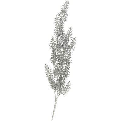Percha de bayas Pearly, 4 ramas, L74cm, brillo plateado