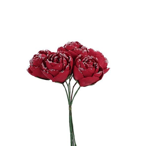 Schiuma di rose senza foglie, 6 pezzi per mazzo, L24cm, P6cm, rosa ghiacciato