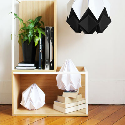 Zweifarbige Origami Pendelleuchte - L - Schwarz