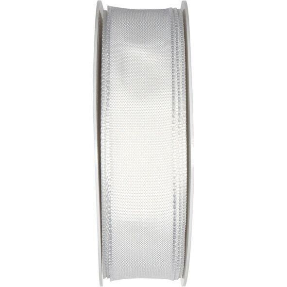 Nastro in taffetà con filo, L25mm, L25m, bianco