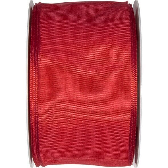 Nastro in taffetà con filo, larghezza 60 mm, lunghezza 25 m, rosso