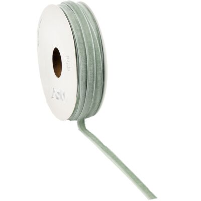 Nastro di velluto, larghezza 6 mm, lunghezza 20 m, eucalipto