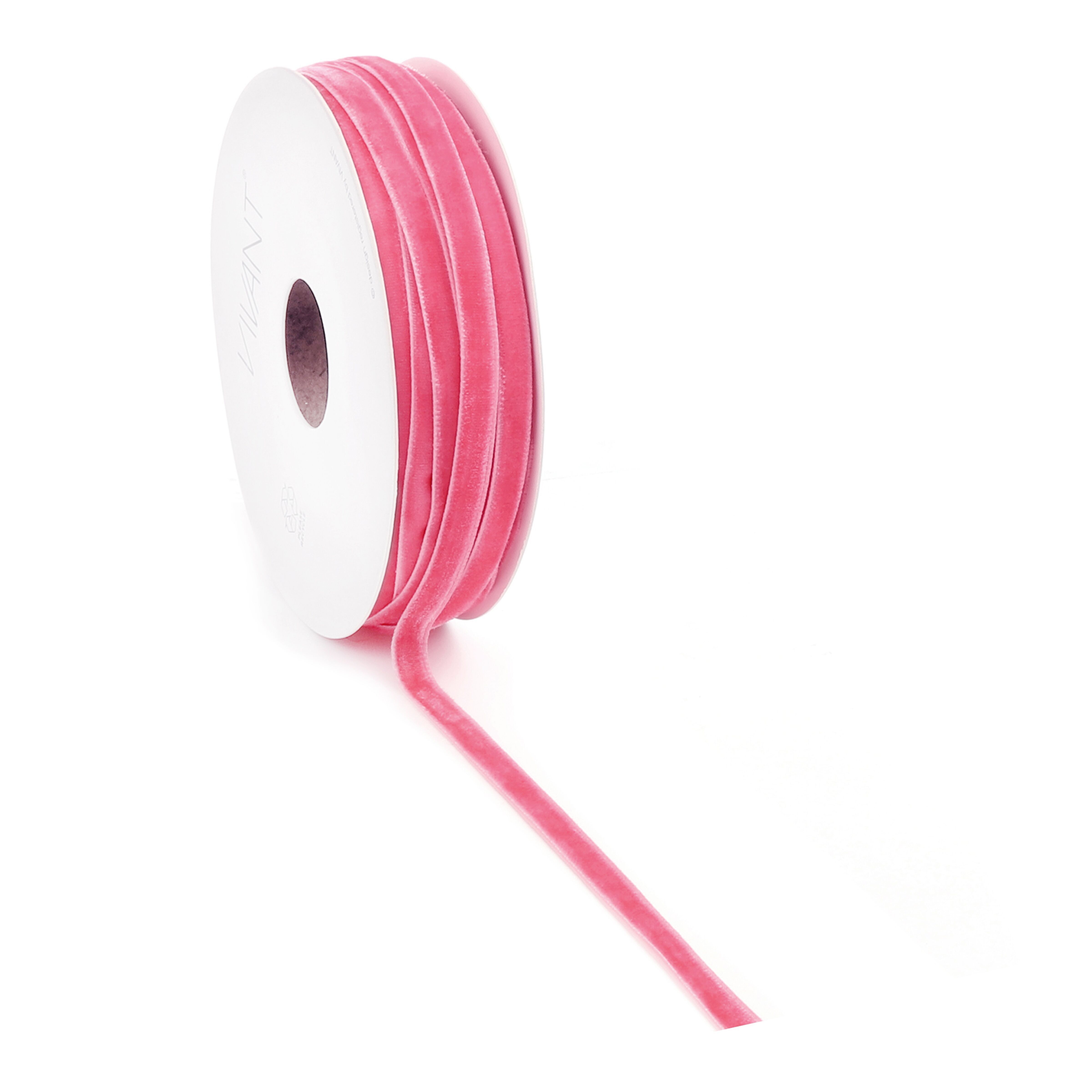 Cinta de terciopelo, anchura 6mm, longitud 20m, rosa neón