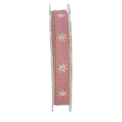 Ruban lurex Valérie, L15mm, L20m, vieux rose