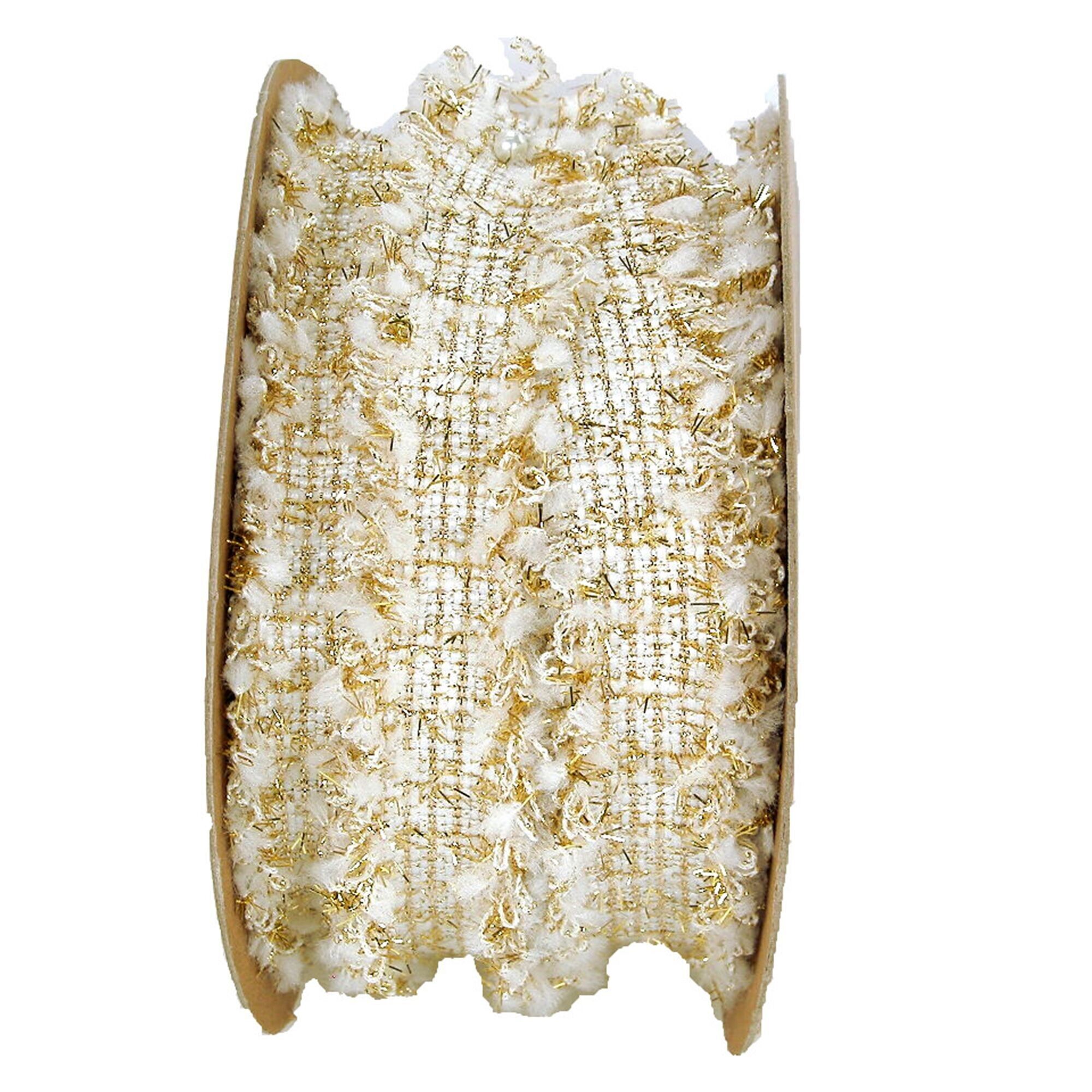 Nastro Ornella, W25mm, L10m, crema-oro