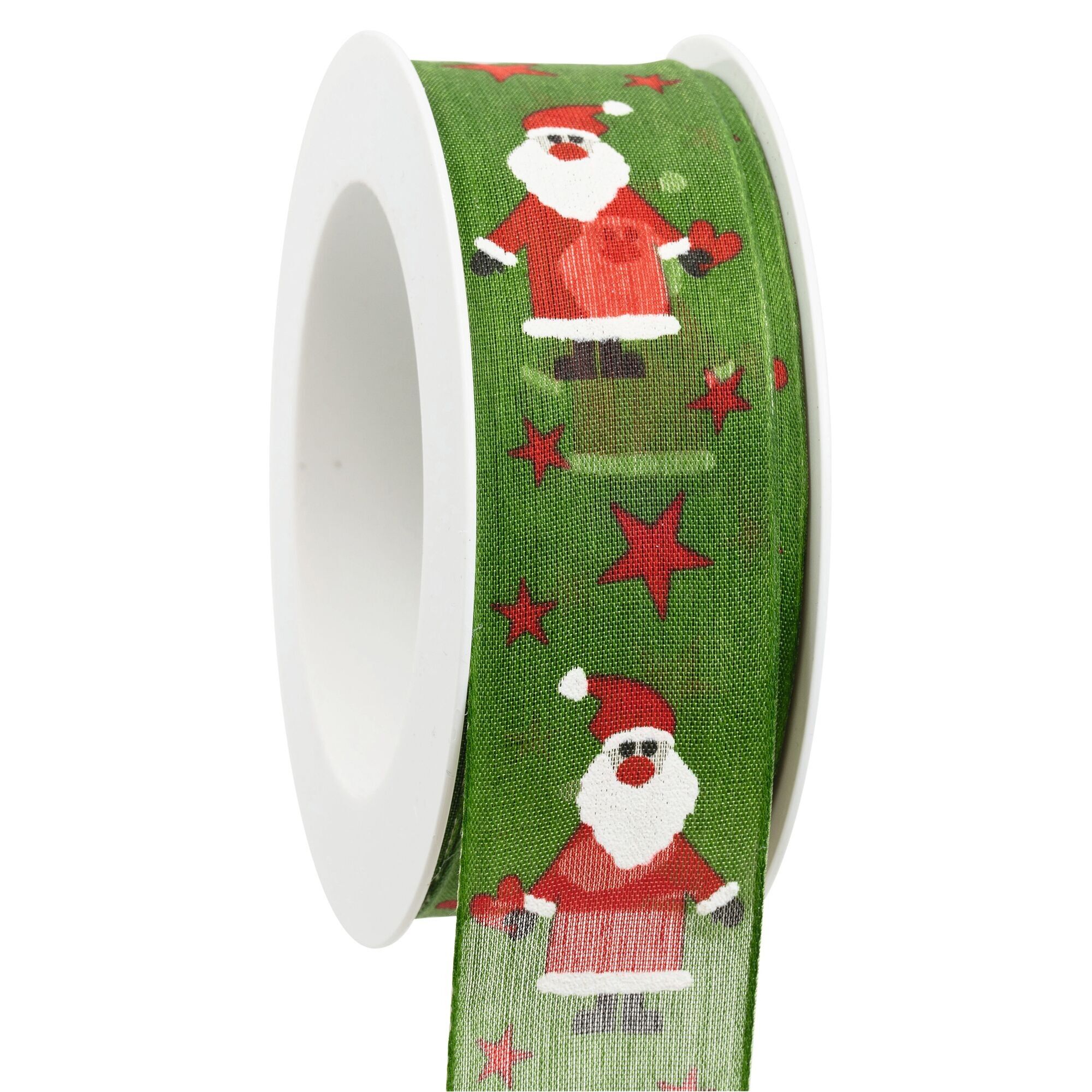 Band Happy Santa, B40mm, L18m, grün-rot