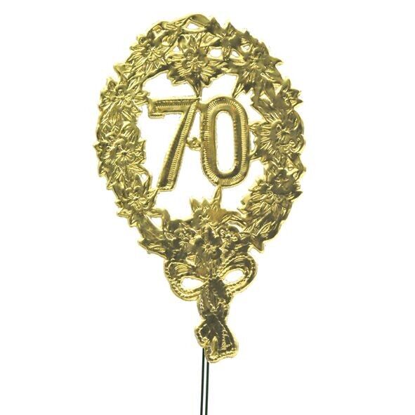 Anniversary number 70, on wire, 8x12cm, gold