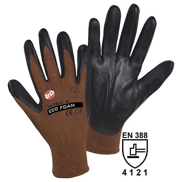 Guante de punto fino talla Eco Nitrilo.7, pequeño, marrón,